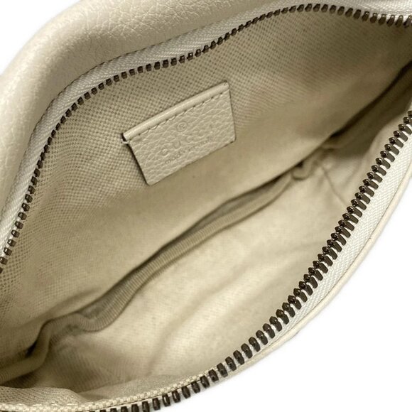 Auth GUCCI Print Small Belt Bag 527792 White Leather Bum Bag - Picture 16 of 16